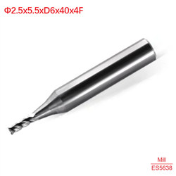Φ2.5x5.5xD6x40x4F General 55 Series CNC Key Machine Special Milling Cutter