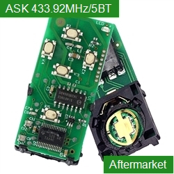Smart ASK 433.92MHz Number 271451-0780-Eur ID71 Chip Car Key Card Circuit Board 5 Buttons For Toyota