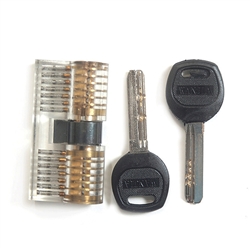 Transparent Cutaway Practice Lock Cross Key Locks