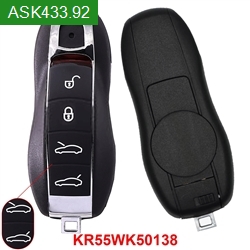 FCC ID: KR55WK50138 ASK433.92MHz HITAG PRO ID49/PCF7945P Chip 4 Buttons Semi-Intelligent Remote Key For Porsche