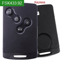 FSK433.92 MHz HITAG 2 ID46/PCF7952A Chip 4 Buttons Keyless-Go Smart Key For 2008-2016 Fluence Koleos