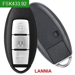 FSK433.92 MHz ID46 Chip 3 Buttons smart Car Key For LANNIA