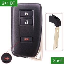Auto 2+1 Buttons smart Car Key Fob Shell Case TOY12 Without Letter (Matte Surface) For Lexus
