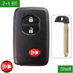 Car 2+1 Buttons TOY48 smart Key Shell Case Fob With Concave For Camry (Black)