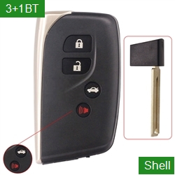 Auto 3+1 Buttons smart Car Key Fob Shell Case TOY12 without Logo For Lexus