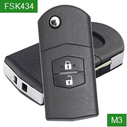 Car Key 2 Buttons FSK434MHz 4D63 Chip Flip Folding Remote For Mazda M3 MAZ24R Blade