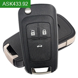 ASK433.92MHz HITAG 2 ID46/PCF7941E Chip 3 Buttons Flip Folding Remote Car Key For Chevrolet/Opel/Buick HU100 Blade