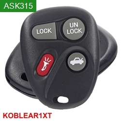 FCC ID: KOBLEAR1XT ASK315MHz Car Remote Control Key 3+1 Buttons For Buick/Chevrolet/GMC