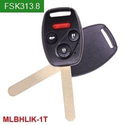 FCC ID: MLBHLIK-1T FSK313.8MHz HITAG 2 ID46/PCF7961A Chip Remote Car Key(2Drs) 3+1 Buttons For Honda HON66 Blade