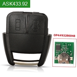 PN: 93286048 ASK433.92MHz 2 Buttons Split Remote Car Key For Opel