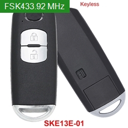 FCC ID: SKE13E-01 / MAZ24R / PCF7953P / HITAG PRO / 49 CHIP / 2-Button FSK433.92 MHz Keyless-Go Smart Key for  Mazda Mitsubishi System M3 M6 CX-4 CX-5 MX-5