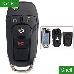Replacement Cover HU101 Blade 3+1 Buttons Folding Car Key Remote Shell For Ford(With Rear Trunk Button)