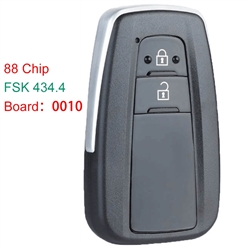 Board ID: 61A651-0111 FSK 433MHz ID88 Chip Smart Card Remote Key Fob 2 Buttons For Toyota Auris Yaris