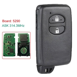 Board ID:271451-5290 ASK314.3MHz Smart Card Remote Key Fob 2 Buttons For Toyota IQ Vitz Ractis Aqua Corolla Prius