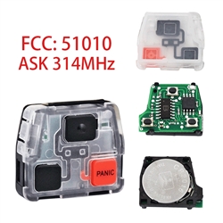 FCC: 51010 Car Key Remote Interior Auto Remote Key Board Control ASK 314MHz 3 Buttons Remote Key Fob For Toyota Lexus