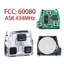 FCC: 60080 Car Key Remote Interior Auto Remote Key Board Control ASK 434MHz 3 Buttons Remote Key Fob For Toyota