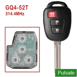 GQ4-52T Pulsate frequency FSK 312.1MHz-314.3MHz H Chip Remote key FOB 3 button for Toyota Tacoma Highlander Camry Rav4 Tundra Sequoia 2014-2019