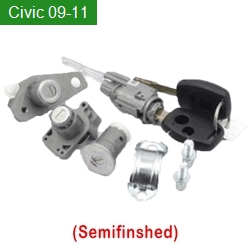 Semifinshed Full Car Lock Cylinder Assembly Set For Honda Civic 2009-2011