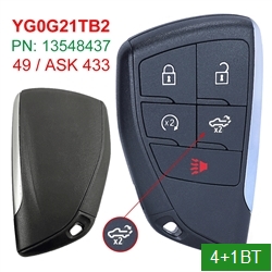 YG0G21TB2 / PN: 13548437 / ASK 433MHz / ID49 / 4+1 Buttons Smart Key for 2022 Chevrolet Silverado