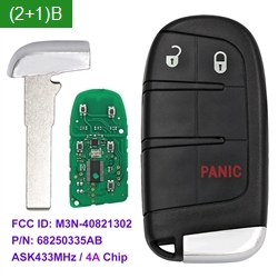 Keyless M3N-40821302 Smart Remote Car Key Fob ASK433.92MHz 4A Chip (2+1)BT for Jeep Compass Renegade 2015-2021