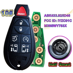 Half Smart M3N5WY783X/IYZ-C01C (6+1)BT ASK433.92MHz HITAG 2 ID46/PCF7941A Chip Smart Car Key For Chrysler Town Country Jeep Grand Cherokee