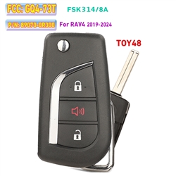 GQ4-73T P/N: 89070-0R300 FSK314.3Mhz H (8A) Chip Remote Car Key For Toyota RAV4 2019-2024