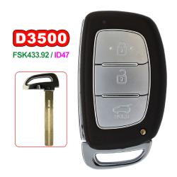 PN:95440-D3500 FSK433.92MHz ID47 Chip 3 Buttons Smart Remote Key for Hyundai Tuscon 2019