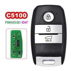 PN:95440-C5100 FSK433.92MHz ID47 Chip 3 Buttons Smart Remote Key for 2015-2018 Sorento