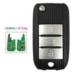 Original PCB FSK433.92MHz ID47/29A1 Chip 3 BT Keyless-go smart Flip key For MG ZS MG6 MG5 HS 2017-2019