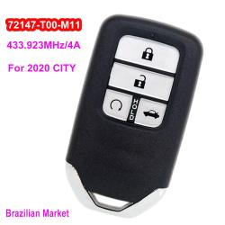 72147-T00-M11 Car Key 433.92MHz ID4A Chip 4 Buttons Smart Remote key For Honda City 2020