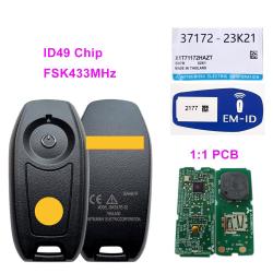 1:1 PCB 37172-23K21 ID49 Chip FSK433MHz 37172-23K21 Moto Remote Key For Motorcycle Suzuki GSX R150