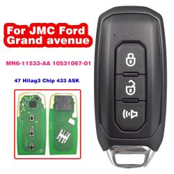 MN6-11533-AA /10531067-01 Smart Remote Key Hitag 3/47 Chip/ASK433MHz/3 Button For JMC Ford Grand avenue