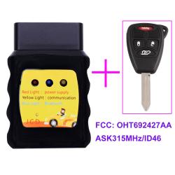 3+1 buttons OHT692427AA Car key Remote Control ASK315MHz ID46 Chip For Chrysler 300 Dodge Jeep With OBD key Program Device